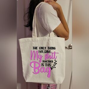 Canvas humorous tote 14x14x3